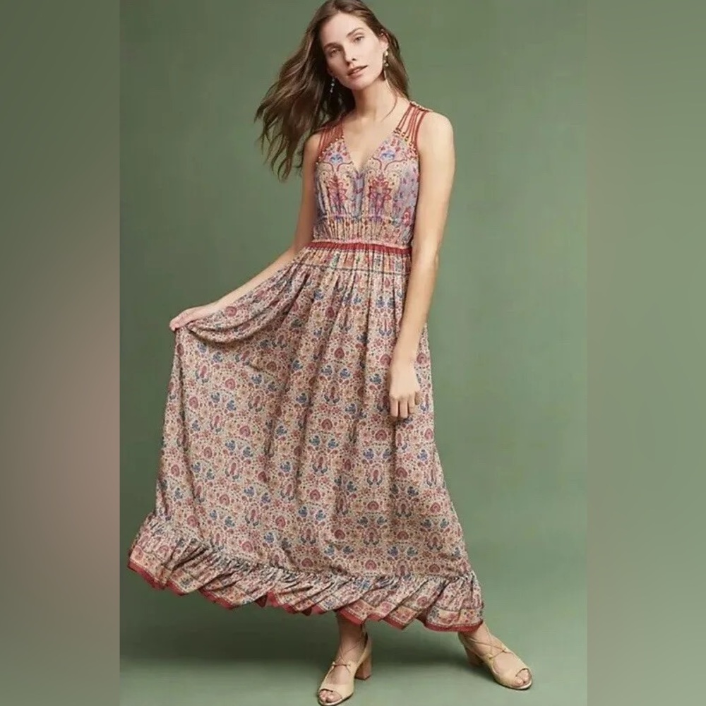 NEW Anthropologie Ranna Gill Crespi Maxi Dress Size Small P255-22